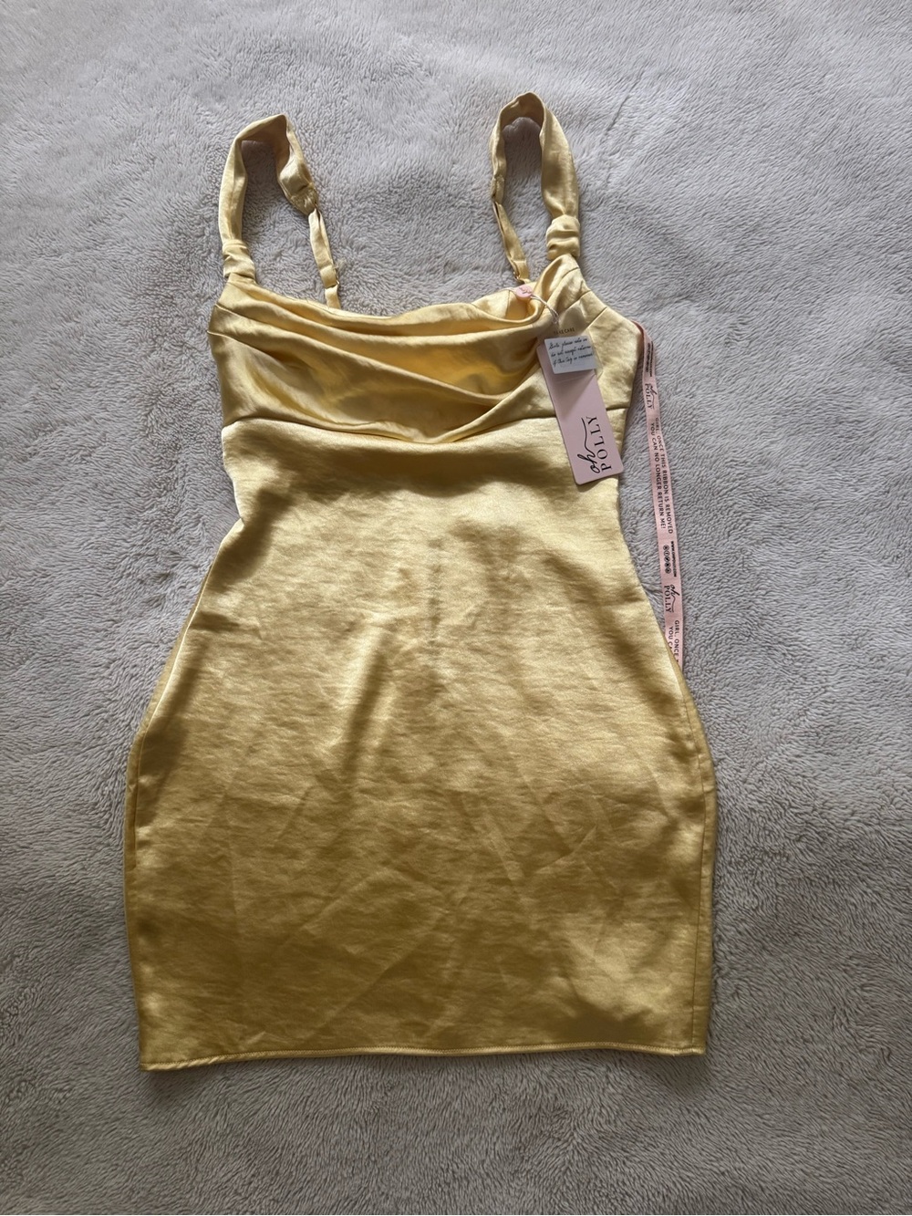 Oh polly yellow satin dress